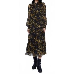 NEW WILD PONY stinger midi dress in black/yellow